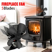 Mini Stove Fan Heat Powered Fireplace Fan Log Wood Burner Eco-fan Quiet 5 Blade Fireplace Fan Home Winter Warm Heat Distribution