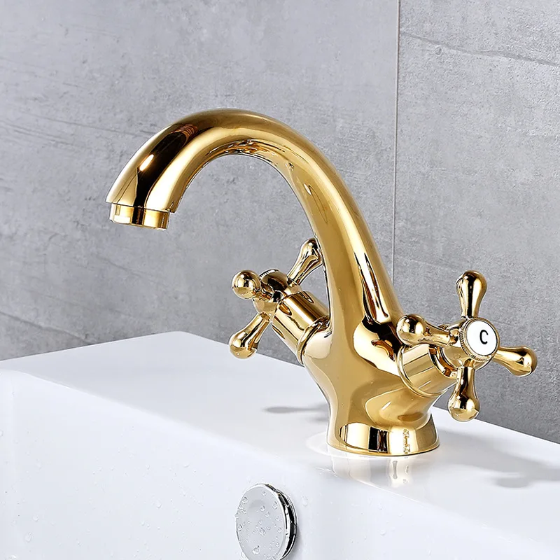 New Gold Bathroom Faucet Sink Faucet Kitchen Bathroom All Copper Antique Double Handles Control Hot and Cold Basin Faucet
New Gold Bathroom Faucet Sink Faucet Kitchen Bathroom All Copper Antique Double Handles Control Hot and Cold Basin Faucet