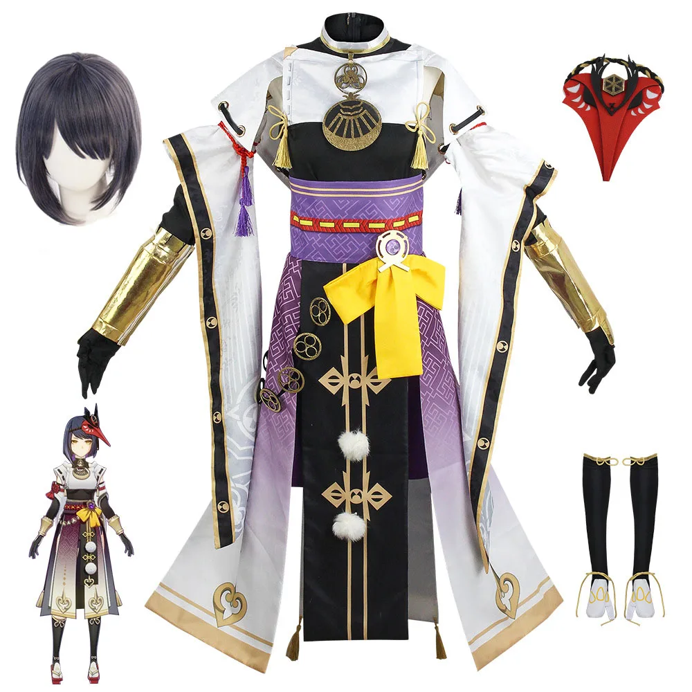 Костюм для косплея геншина ударно Куджо Сара, парик для косплея аниме на Хэллоуин, карнавал, женский костюм, одежда с перчатками и носками 
Костюм для косплея геншина ударно Куджо Сара, парик для косплея аниме на Хэллоуин, карнавал, женский костюм, одежда с перчатками и носками