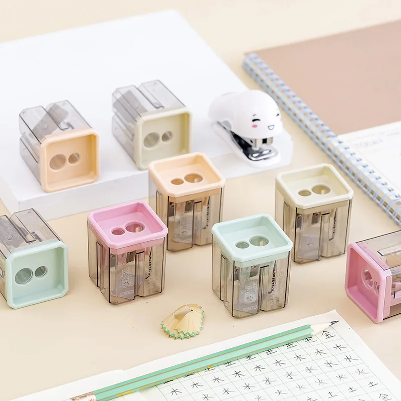 Double Hole Pencil Sharpener Plastic Manual Handheld Pencil Cutter Kawaii Stationery Student Kids Gift School Office Supplies
Double Hole Pencil Sharpener Plastic Manual Handheld Pencil Cutter Kawaii Stationery Student Kids Gift School Office Supplies