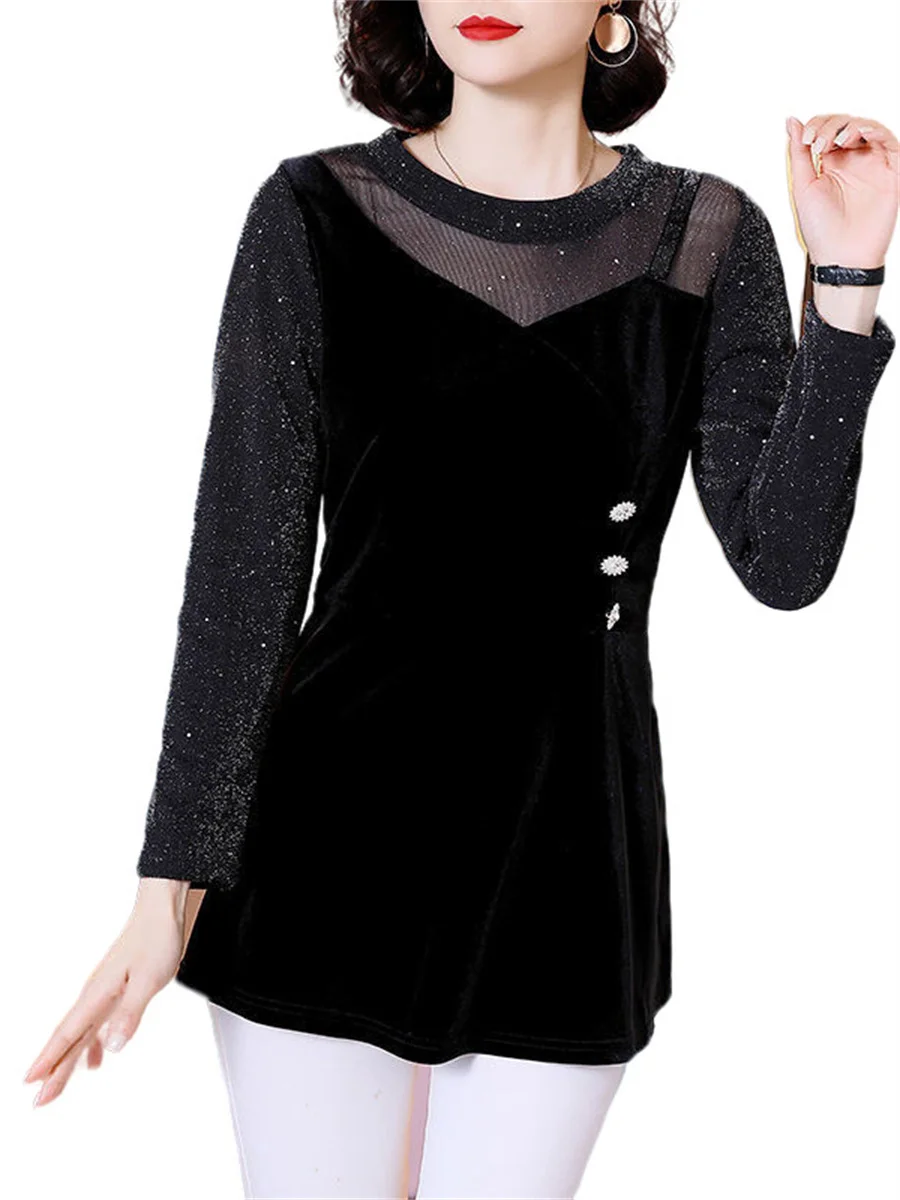 4XL Women Spring Autumn Blouses Shirts Lady Fashion Casual Long Sleeve O-Neck Collar Black Sexy Lace Blusas Tops G2556
4XL Women Spring Autumn Blouses Shirts Lady Fashion Casual Long Sleeve O-Neck Collar Black Sexy Lace Blusas Tops G2556