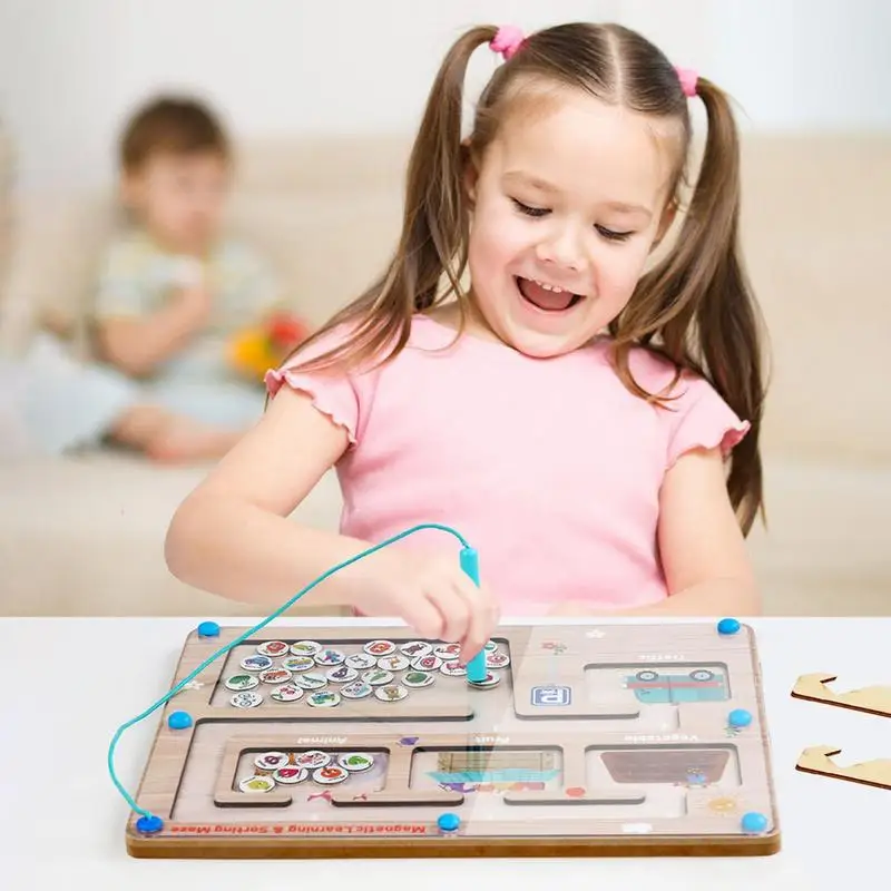 Magnetic Color Maze Wooden Magnet Puzzle Game Board For Toddlers Early Educational Toy For Outdoors Travel School And Home
Magnetic Color Maze Wooden Magnet Puzzle Game Board For Toddlers Early Educational Toy For Outdoors Travel School And Home