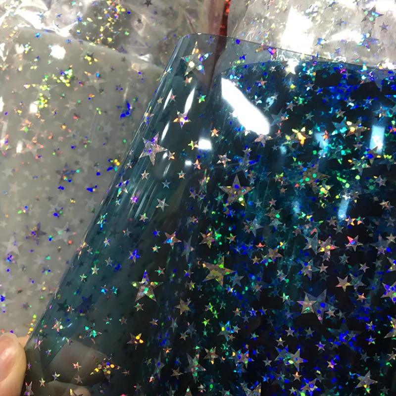 46x135cm Transparent Star Print Glitter PVC Synthetic Leather Fabric Sheet, materials for upholstery/notebook covers/desk mat
46x135cm Transparent Star Print Glitter PVC Synthetic Leather Fabric Sheet, materials for upholstery/notebook covers/desk mat