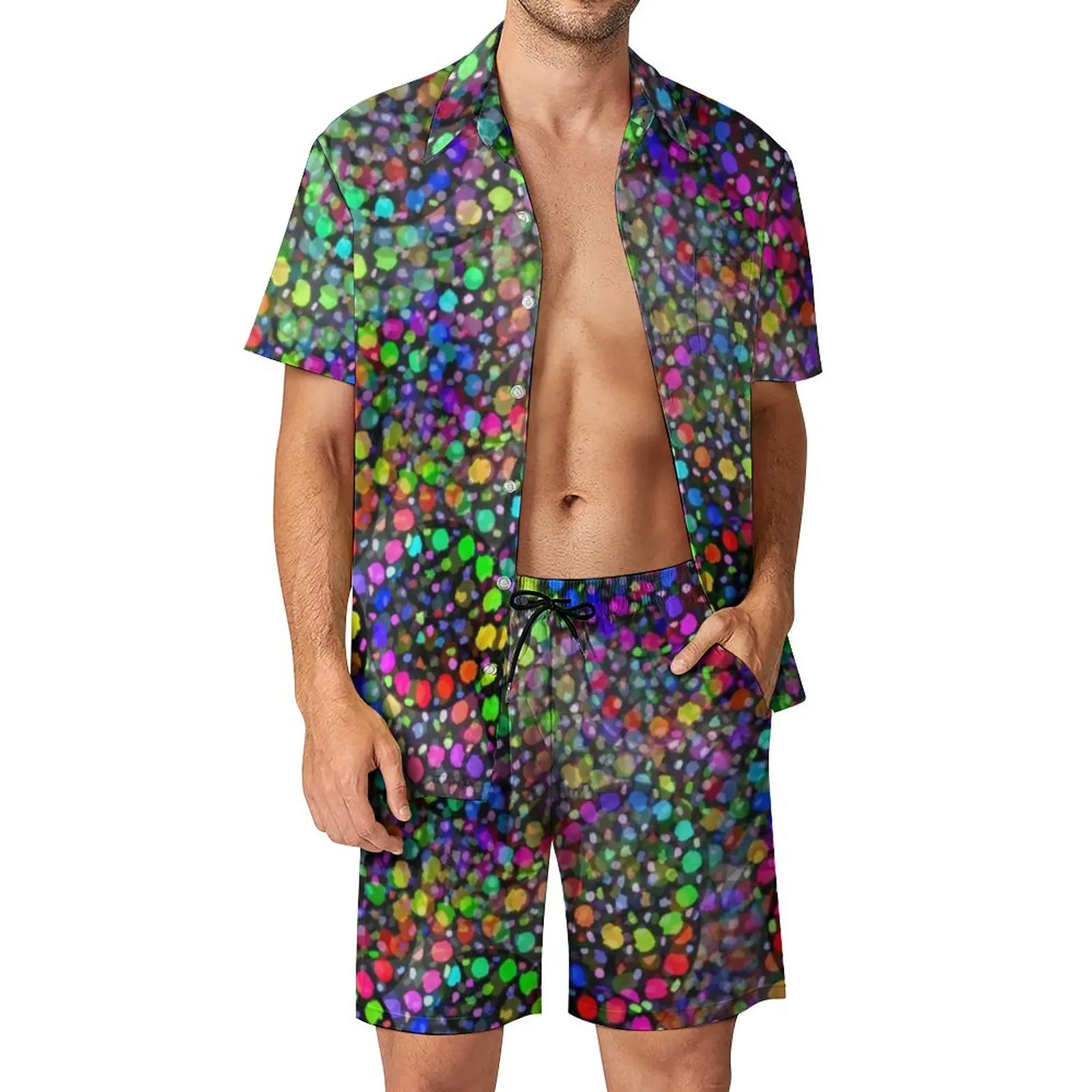 Rainbow Polka Dot Men Sets Color Spots Print Vintage Casual Shirt Set Short-Sleeve Shorts Summer Fitness Outdoor Suit Big Size
Rainbow Polka Dot Men Sets Color Spots Print Vintage Casual Shirt Set Short-Sleeve Shorts Summer Fitness Outdoor Suit Big Size