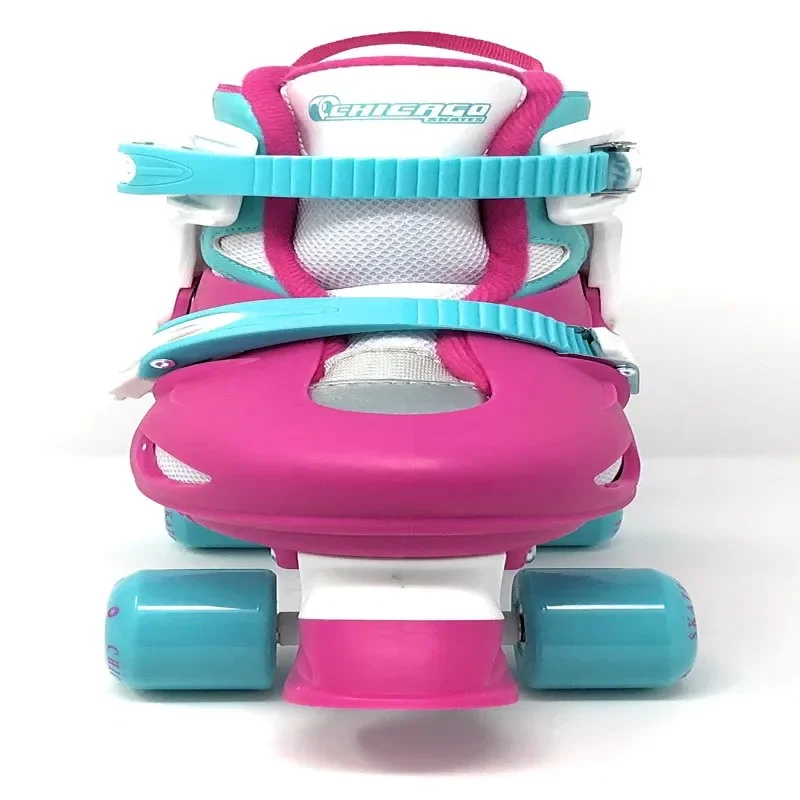 

Стильные и стильные четырехколесные роликовые коньки среднего размера (1-4) для девочек-приподнимите колеса-розовый и белый