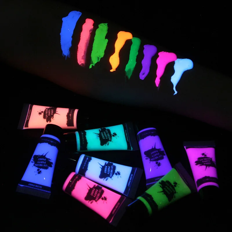 10/25Ml Body painting pigment UV Makeup Fluorescent Face Paints for henna tattoo Face Christmas Halloween Costume Party 8 Colors
10/25Ml Body painting pigment UV Makeup Fluorescent Face Paints for henna tattoo Face Christmas Halloween Costume Party 8 Colors