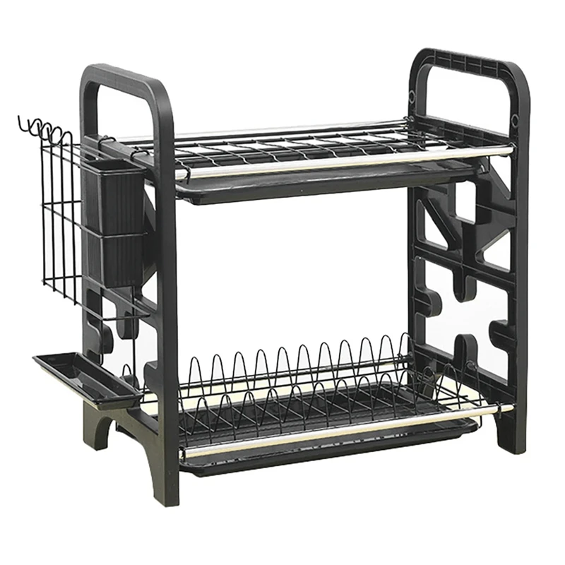 Dish Rack 2 Tier Kitchen Dish Drying Rack Drainer Bowl Tableware Plate Dinnerware Organizer Dish Drainers with Drip 
Dish Rack 2 Tier Kitchen Dish Drying Rack Drainer Bowl Tableware Plate Dinnerware Organizer Dish Drainers with Drip