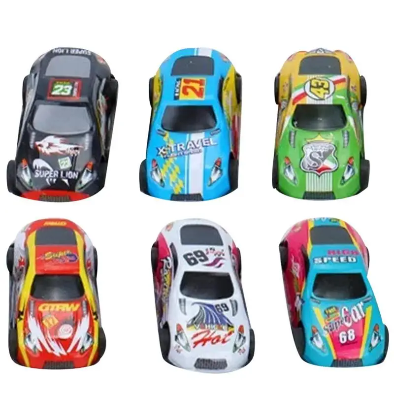 

Pull Back Cars Die-Cast Race Cars Vehicles Bulk 6pcs Multicolors Goodie Bag Stuffers Teacher Treasure Prize Box Car Toys for Boy