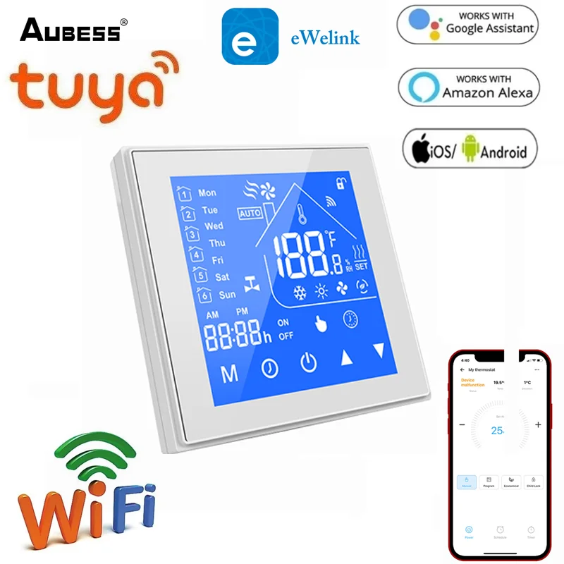 Умный термостат ABUESS EWelink Tuya с Wi-Fi для нагрева, газовый водонагреватель, Электрический Напольный термостат Smart Life Alexa Google Home
Умный термостат ABUESS EWelink Tuya с Wi-Fi для нагрева, газовый водонагреватель, Электрический Напольный термостат Smart Life Alexa Google Home