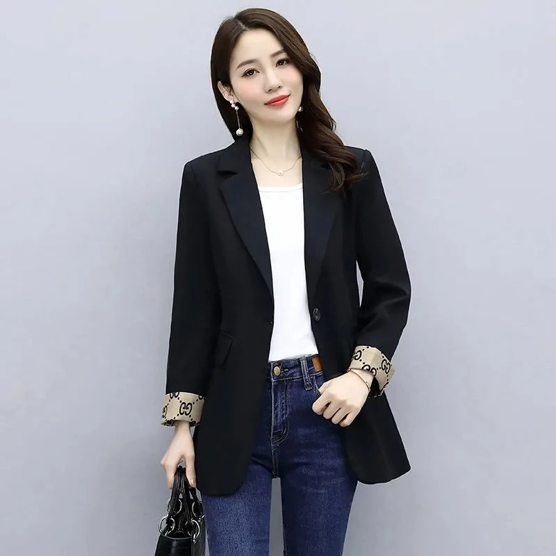 High End Blazers Coat With Lined For Women 2023Spring Autumn New Casual Single Buckle Blazer Ladies Short Suit Jacket Black Top
High End Blazers Coat With Lined For Women 2023Spring Autumn New Casual Single Buckle Blazer Ladies Short Suit Jacket Black Top