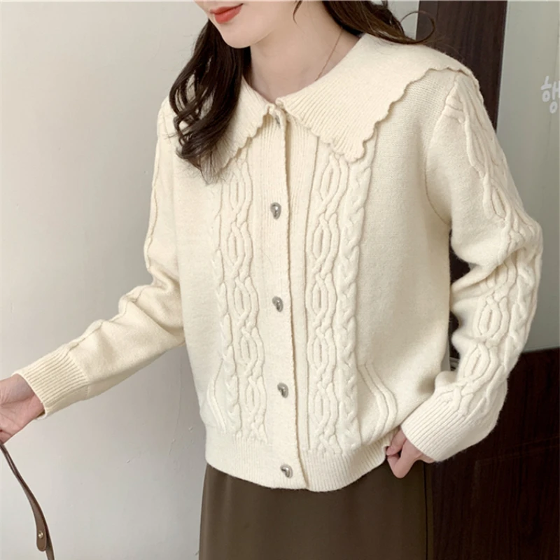 Korean Cardigan Fashion Knitting Turn-down Collar Cardigans Women Autumn Winter Elegant Pink Sweaters Jumpers Tops
Korean Cardigan Fashion Knitting Turn-down Collar Cardigans Women Autumn Winter Elegant Pink Sweaters Jumpers Tops