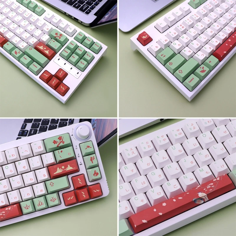 67JA 136 Keys PBT Keycaps Cherry Profile DYE SUB White Green Red Japanese English
67JA 136 Keys PBT Keycaps Cherry Profile DYE SUB White Green Red Japanese English