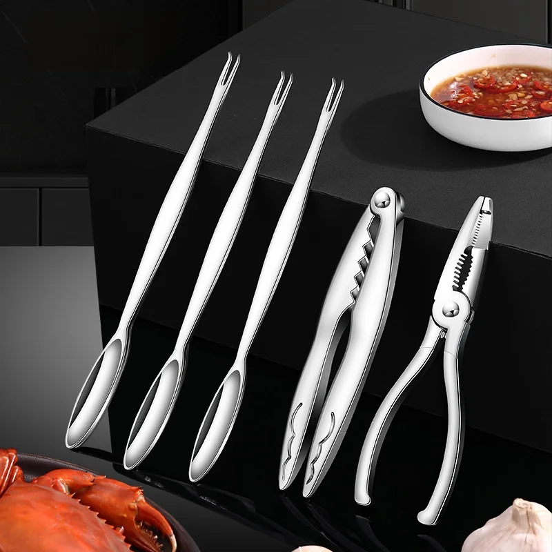 Stainless Steel Crab Claw Crab Needle Portable Zinc Alloy Crab Claw Clamp Set Eating Hairy Crab seafood Tool Kitchen Accessories
Stainless Steel Crab Claw Crab Needle Portable Zinc Alloy Crab Claw Clamp Set Eating Hairy Crab seafood Tool Kitchen Accessories