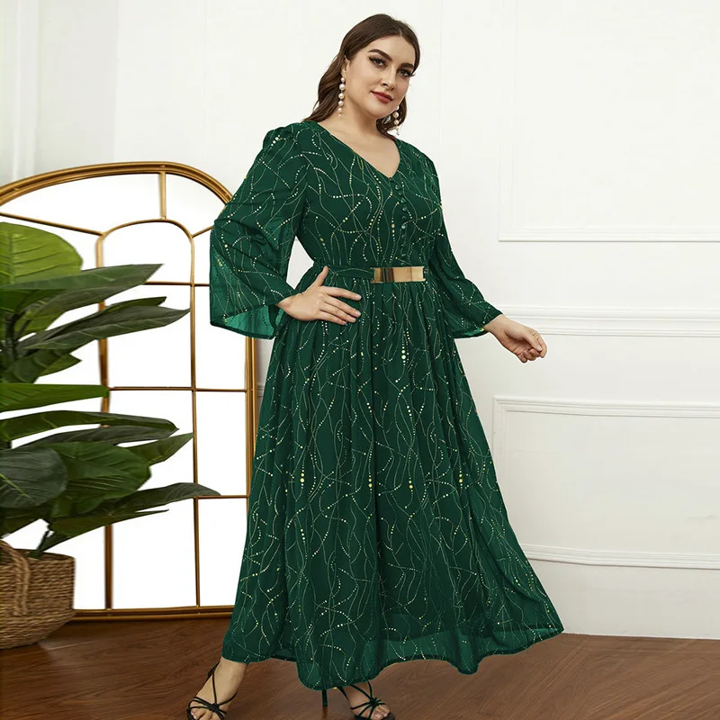 Women Plus Size Maxi Dresses 2022 Spring Green Large Long Sleeve Luxury Designer Chic Elegant Evening Party Robe Clothing
Women Plus Size Maxi Dresses 2022 Spring Green Large Long Sleeve Luxury Designer Chic Elegant Evening Party Robe Clothing