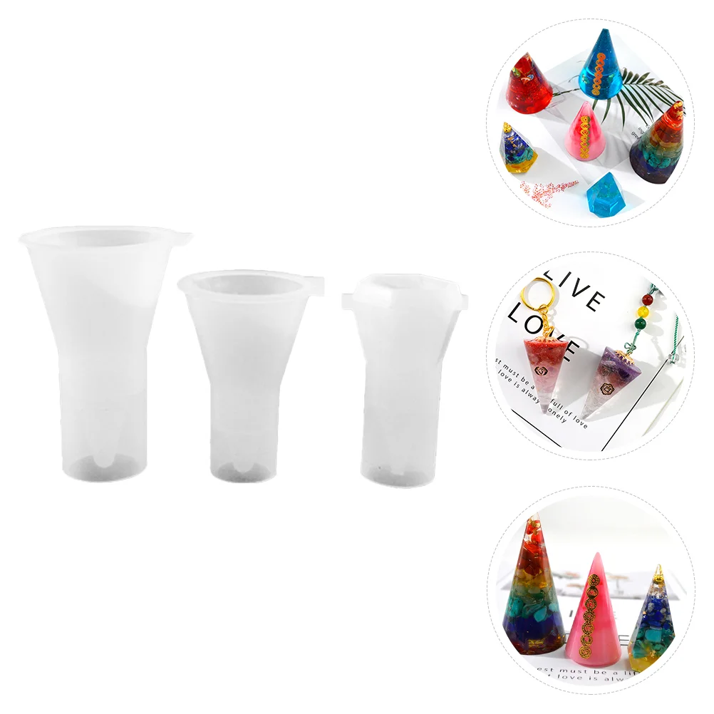 

Mold Diy Silicone Ring Coaster Cone Resin Crystal Epoxy Ornaments Pendant Casting Making Agate Hanging Pendants Holder Shaped