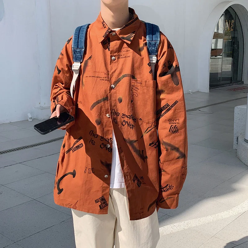 Мужская джинсовая рубашка из хлопка, свободная повседневная трендовая универсальная рубашка с принтом, уличная одежда для подростков, дыха... 
Мужская джинсовая рубашка из хлопка, свободная повседневная трендовая универсальная рубашка с принтом, уличная одежда для подростков, дыха...