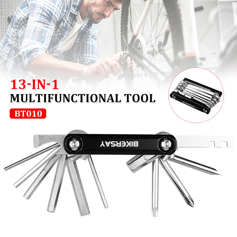 13 in 1 Foldable Bicycle Repair Tool Portable Multifunctional Bike Repair Kit Mountain Bike Spoke Wrench Screwdriver for Bicycle
13 in 1 Foldable Bicycle Repair Tool Portable Multifunctional Bike Repair Kit Mountain Bike Spoke Wrench Screwdriver for Bicycle