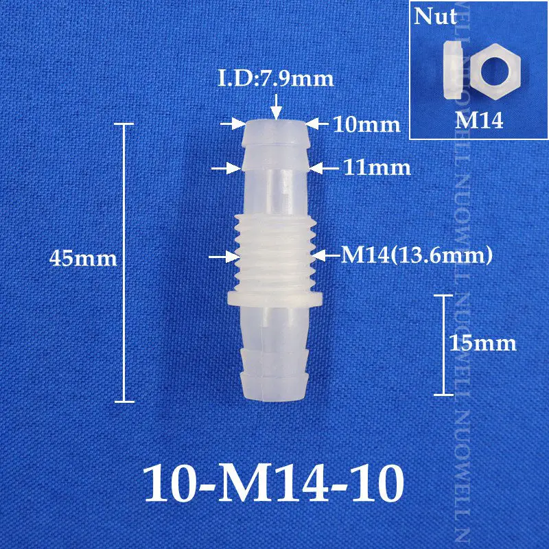 Прямые соединители PP M12~M16 8~12мм для аквариума
Прямые соединители PP M12~M16 8~12мм для аквариума