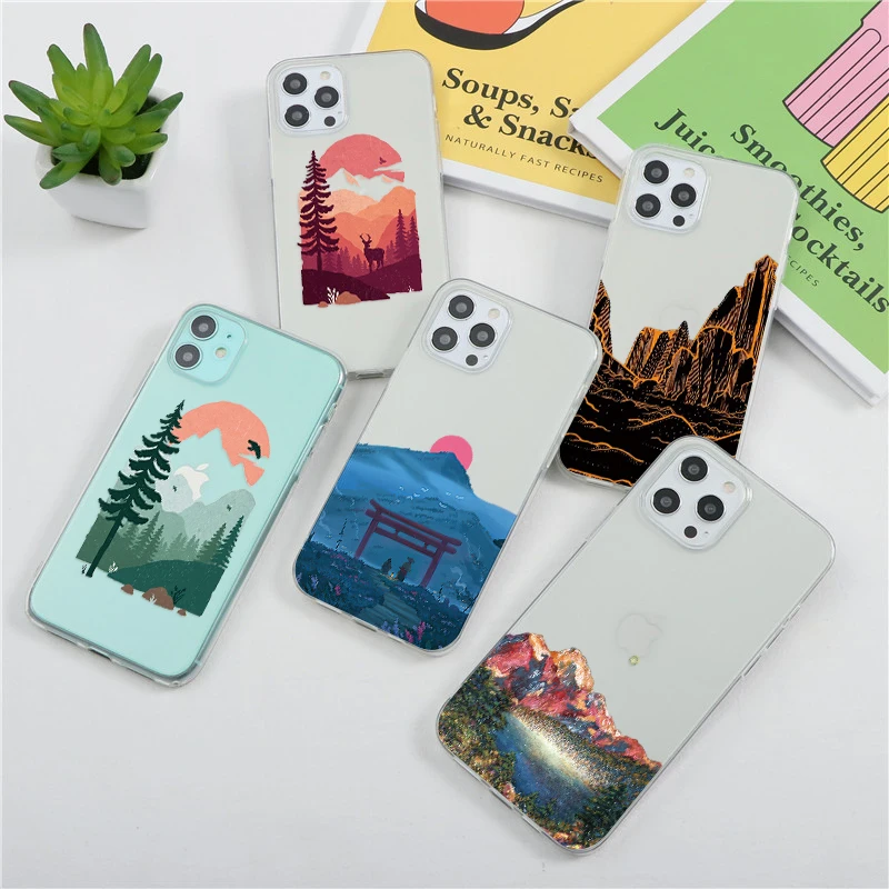New Scenery Phone Cover for iPhone 13 12 Pro Max Case 12 Mini XR X XS 7 8 Plus SE for iPhone 11 Pro Case Silicone Clear Cover
New Scenery Phone Cover for iPhone 13 12 Pro Max Case 12 Mini XR X XS 7 8 Plus SE for iPhone 11 Pro Case Silicone Clear Cover