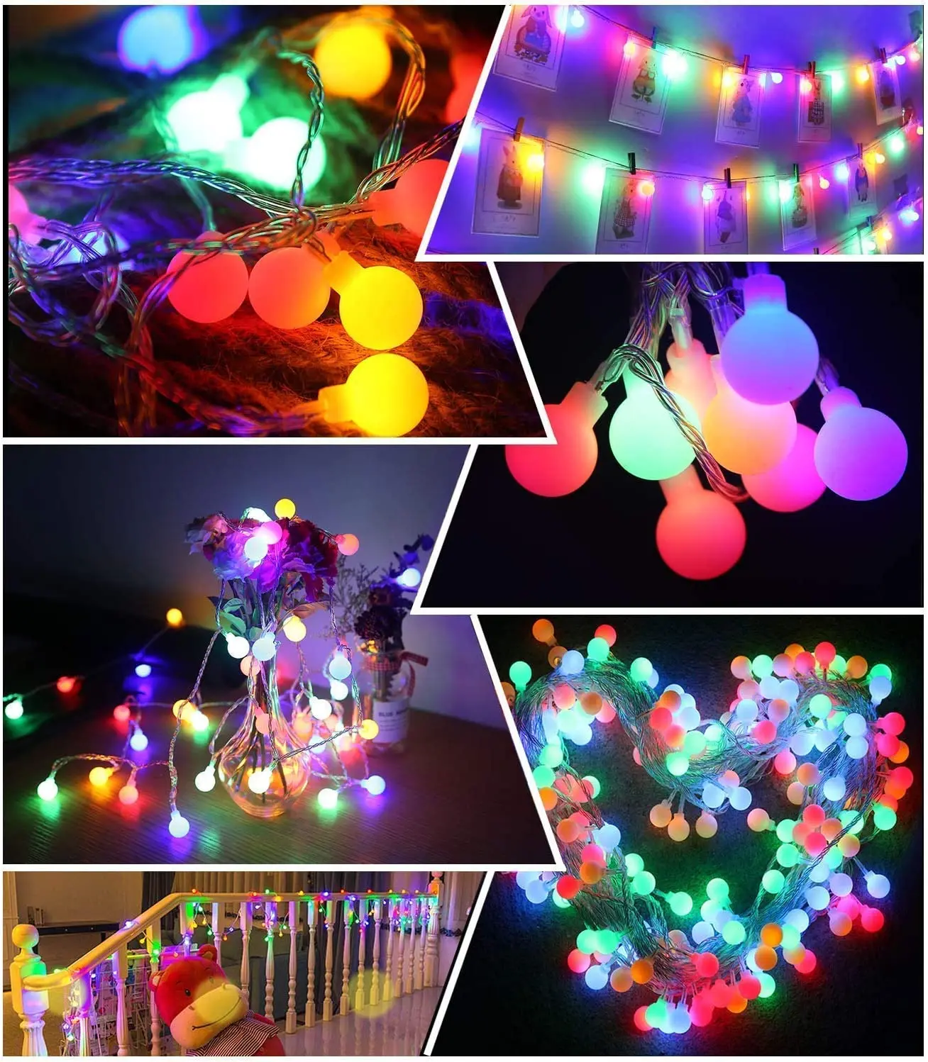 Globe String Lights Outdoor Waterproof 60 Led Colorful Globe Lights USB String Lights for Christmas Xmas Tree Garden Party Decor
Globe String Lights Outdoor Waterproof 60 Led Colorful Globe Lights USB String Lights for Christmas Xmas Tree Garden Party Decor
