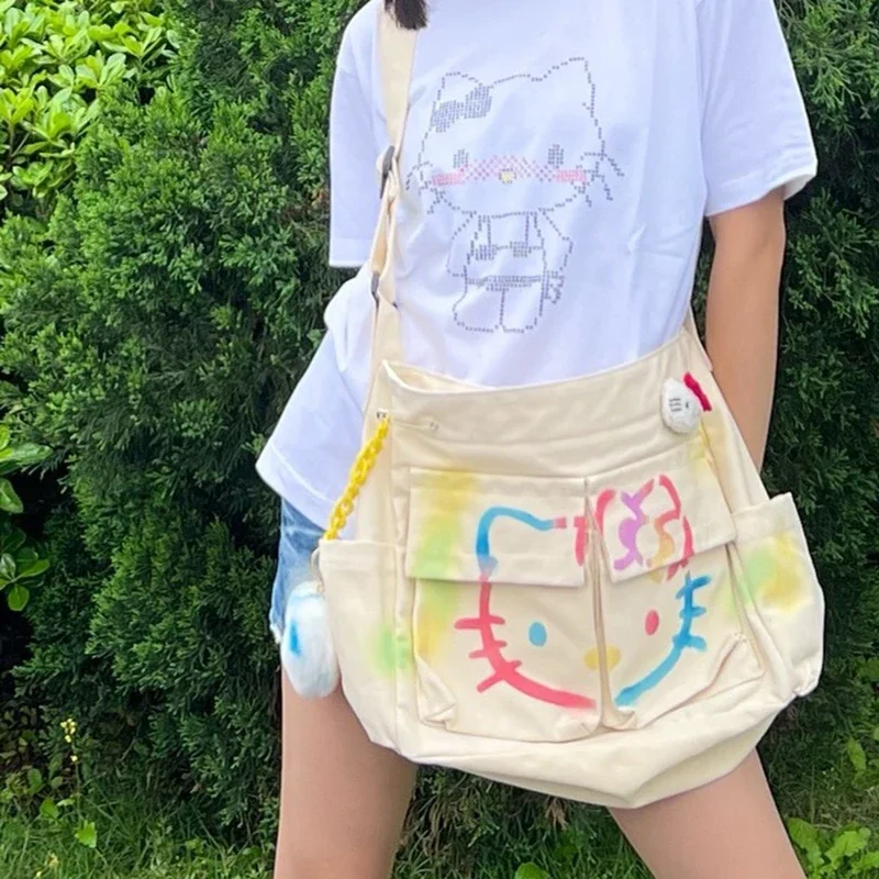 Sanrio Anime HelloKitty Satchel New Cute Cartoon Kawaii Fashion Cool Hot Girl Student Canvas Storage Bag Handbag Birthday Gift
Sanrio Anime HelloKitty Satchel New Cute Cartoon Kawaii Fashion Cool Hot Girl Student Canvas Storage Bag Handbag Birthday Gift