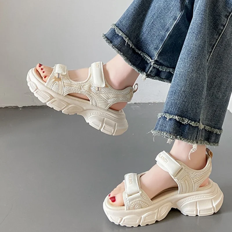 Women's Casual Sports Sandals 2023 Summer Shoes Open Toe Platform Sandals for Women Fashion 6cm Increased Flat Ladies Sandalias
Women's Casual Sports Sandals 2023 Summer Shoes Open Toe Platform Sandals for Women Fashion 6cm Increased Flat Ladies Sandalias