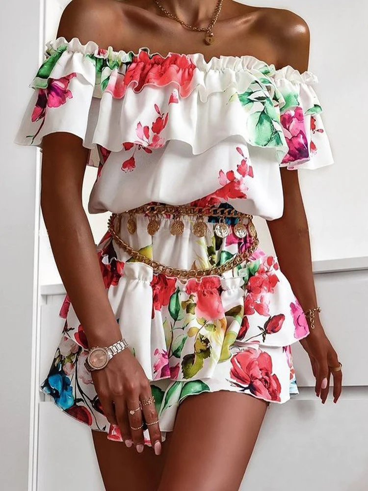 Sexy Backless Off Shoulder Mini Dress Summer Women Vintage Flower Print Short Sleeve Tiered Ruffle Dress Woman Party Club Outfit
Sexy Backless Off Shoulder Mini Dress Summer Women Vintage Flower Print Short Sleeve Tiered Ruffle Dress Woman Party Club Outfit