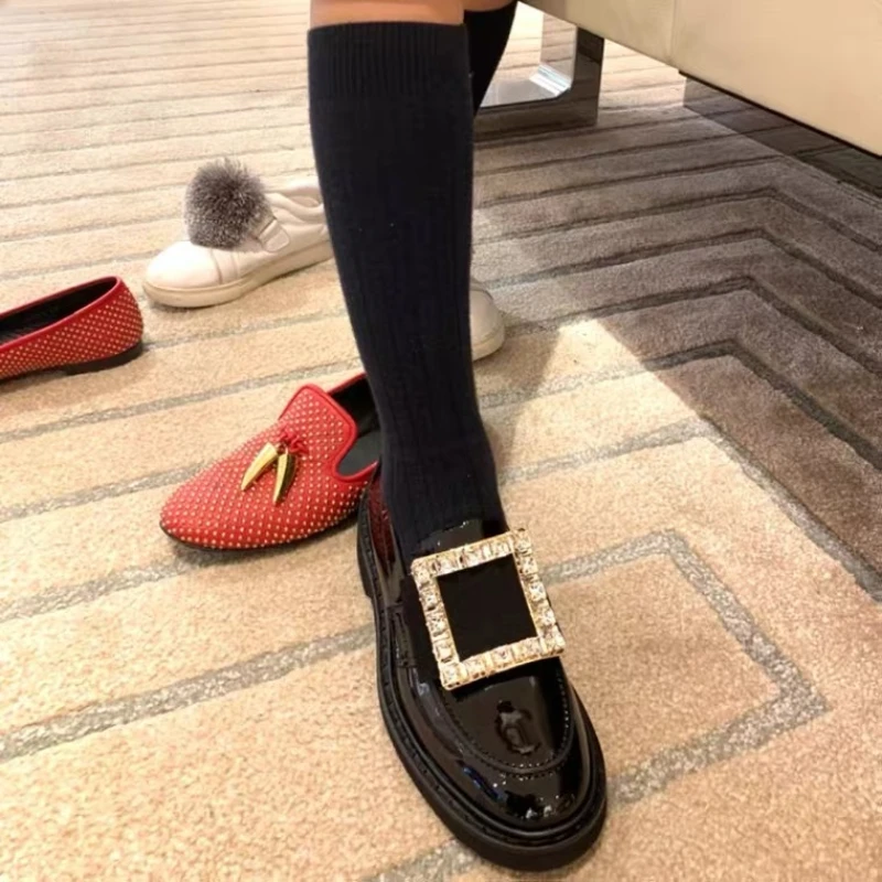 2024 Spring and Autumn European and American New Women's Rhinestone Square Buckle British Platform Loafers Single Shoes
2024 Spring and Autumn European and American New Women's Rhinestone Square Buckle British Platform Loafers Single Shoes