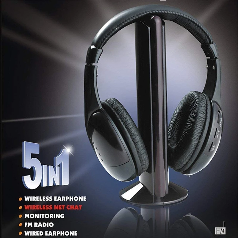 5-in-1 RF Wireless Headset TV Headset Computer Game Wireless Headset FM Wireless Headset Stereo Headphone for IPod MP3 FM TV PC
5-in-1 RF Wireless Headset TV Headset Computer Game Wireless Headset FM Wireless Headset Stereo Headphone for IPod MP3 FM TV PC