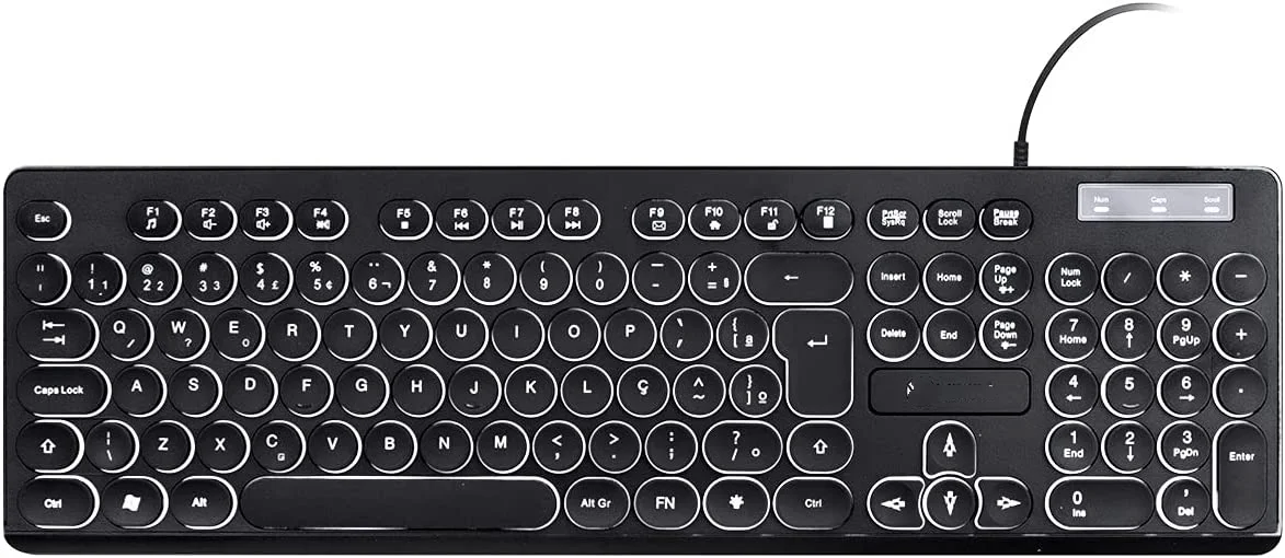 CHOCOLATE SLIM MULTIMÍDIA TECLAS REDONDAS LED BRANCO 1.8 METROS USB \u2013 TC200 teclado mecânico gamer
CHOCOLATE SLIM MULTIMÍDIA TECLAS REDONDAS LED BRANCO 1.8 METROS USB \u2013 TC200 teclado mecânico gamer