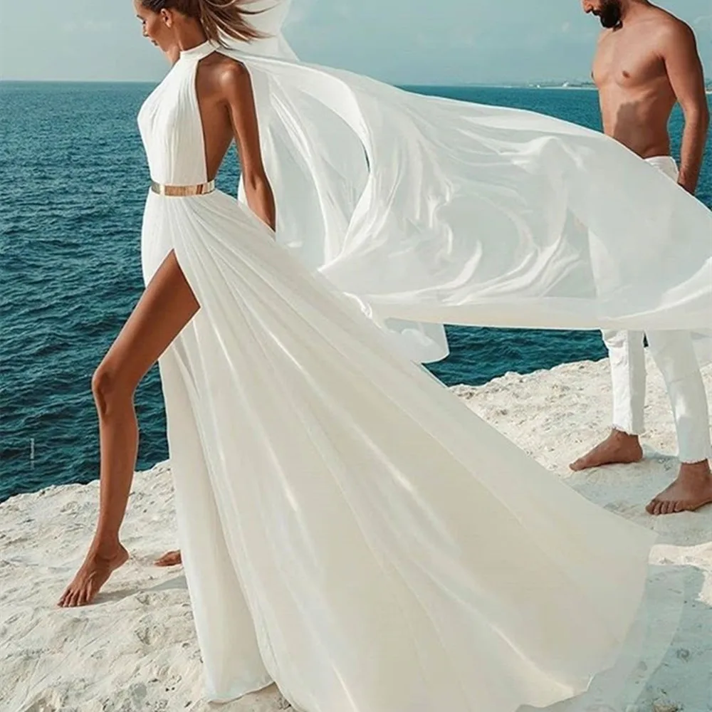 2023 простое свадебное платье, пляжные Сексуальные трапециевидные цвета слоновой кости с открытой спиной, шифоновые Свадебные платья с лямко...
2023 простое свадебное платье, пляжные Сексуальные трапециевидные цвета слоновой кости с открытой спиной, шифоновые Свадебные платья с лямко...