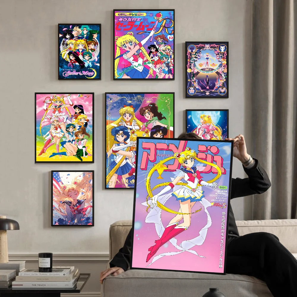 Милые моряки девушка самоклеящийся художественный постер белая бумага наклейка