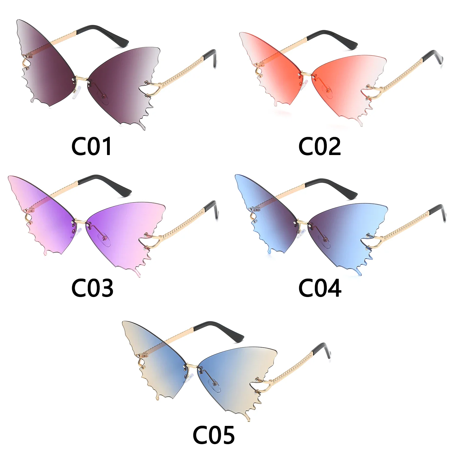Cycling Butterfly Sunglasses for Women UV Protection Vintage Car Metal Rimless Eyewear Decorations Sunglasses 2021 moto
Cycling Butterfly Sunglasses for Women UV Protection Vintage Car Metal Rimless Eyewear Decorations Sunglasses 2021 moto