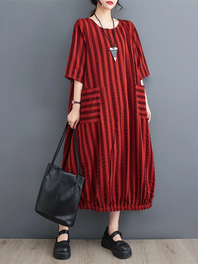 Vintage Striped Short Sleeve Pullover Pocket Loose Casual Midi Dress O Neck Patchwork Linen Maternity Dresses for Pregnant Women
Vintage Striped Short Sleeve Pullover Pocket Loose Casual Midi Dress O Neck Patchwork Linen Maternity Dresses for Pregnant Women