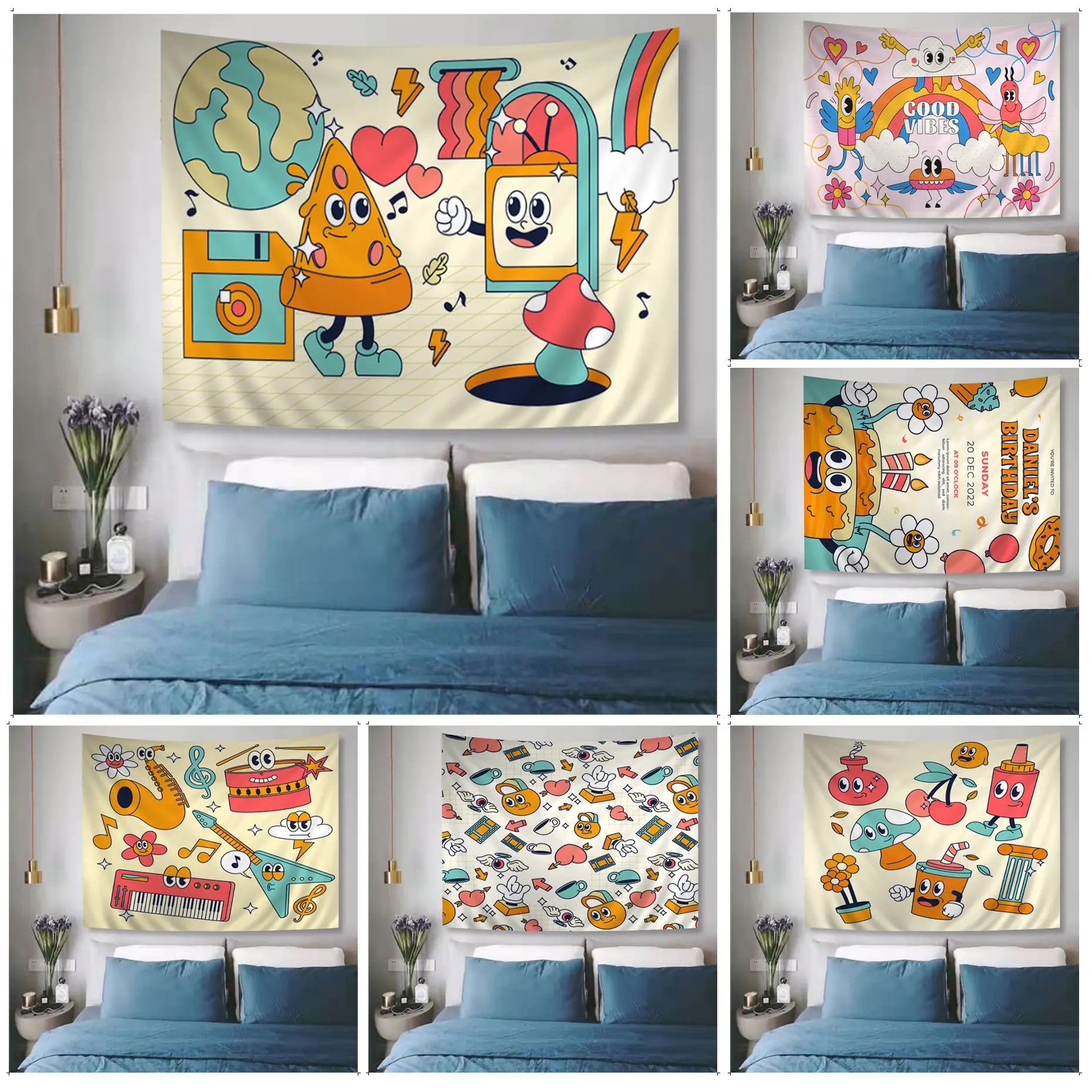 Cartoon Flower Hanging Bohemian Tapestry Home Decoration Hippie Bohemian Decoration Divination Kawaii Room Decor
Cartoon Flower Hanging Bohemian Tapestry Home Decoration Hippie Bohemian Decoration Divination Kawaii Room Decor