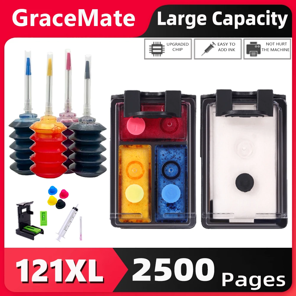 Картридж GraceMate 121XL совместимый с картриджем hp 121, чернильный картридж для hp 121xl Photosmart C4683 Deskjet D2563 F4283 F2423 F2483 F2493
Картридж GraceMate 121XL совместимый с картриджем hp 121, чернильный картридж для hp 121xl Photosmart C4683 Deskjet D2563 F4283 F2423 F2483 F2493