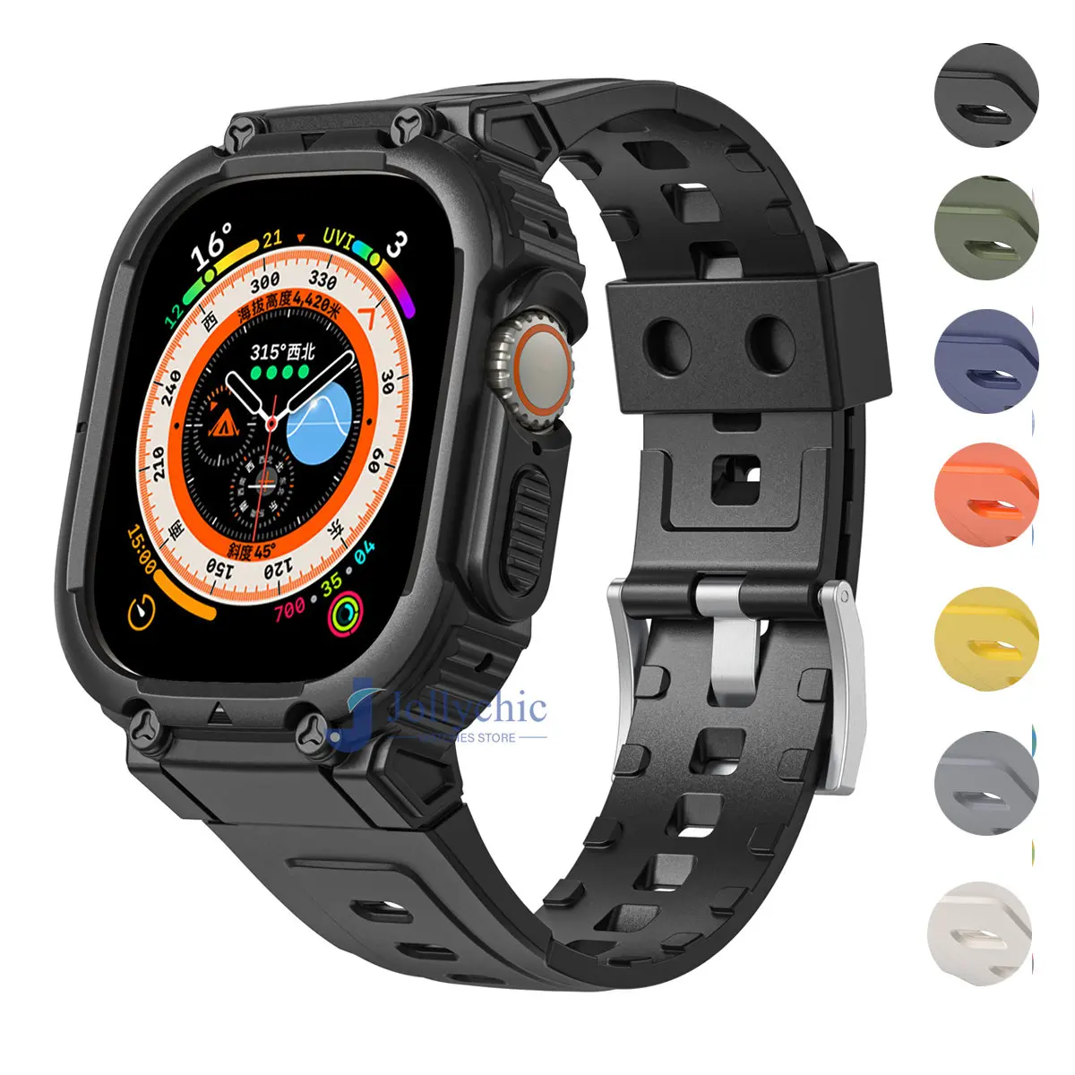 strap + case for Apple Watch Ultra Band 49mm 44mm 42mm 38mm 40mm Bumper Case Rugged Men Bands for iWatch Series 8 7 6 5 4 3 SE
strap + case for Apple Watch Ultra Band 49mm 44mm 42mm 38mm 40mm Bumper Case Rugged Men Bands for iWatch Series 8 7 6 5 4 3 SE