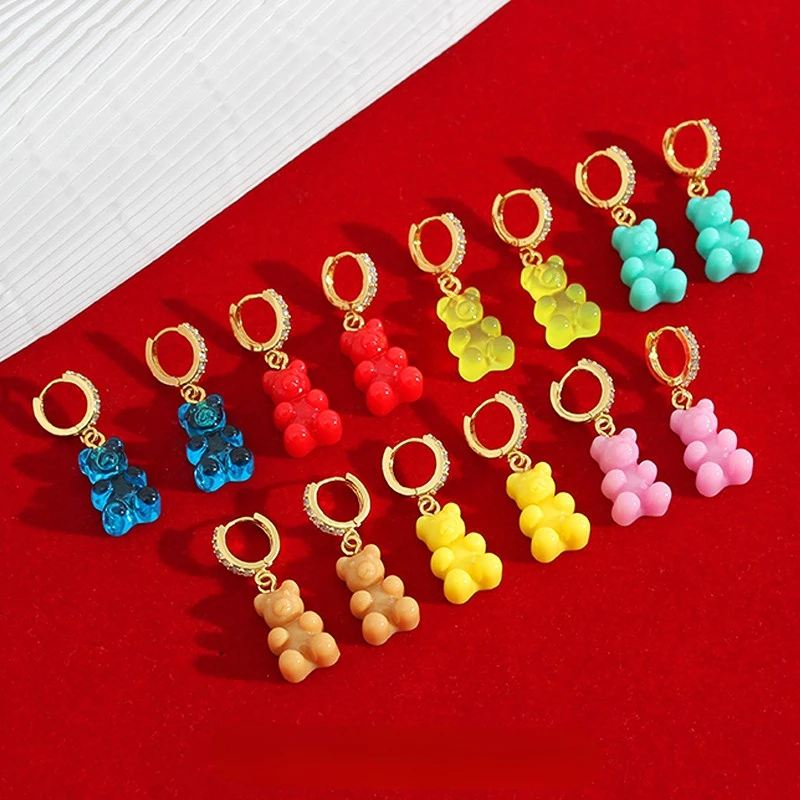 2022 Korean Fashion Sweet Cute Acrylic Candy Gummy Bear Dangle Earrings for Women Rainbow Bear CZ Hoop Earrings Girl Jewelry
2022 Korean Fashion Sweet Cute Acrylic Candy Gummy Bear Dangle Earrings for Women Rainbow Bear CZ Hoop Earrings Girl Jewelry