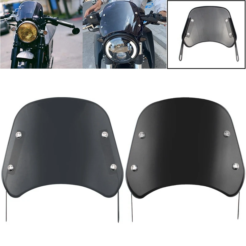 Motorcycle Headlight Windshield Wind Deflector Windscreen Universal W/Mount Bracket Fit Round Headlights
Motorcycle Headlight Windshield Wind Deflector Windscreen Universal W/Mount Bracket Fit Round Headlights