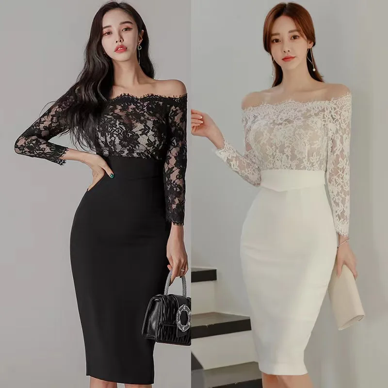 2023 New Dress Elegant Luxury Women's Clothing Autumn One Line Neck Lace Slim Fit Long Sleeve Wrap Hip Pencil Skirt
2023 New Dress Elegant Luxury Women's Clothing Autumn One Line Neck Lace Slim Fit Long Sleeve Wrap Hip Pencil Skirt