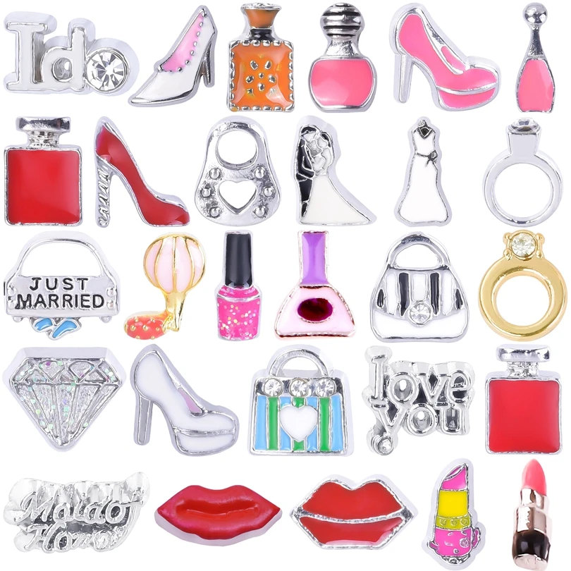 20Pcs/lot Wedding Perfume High-heel Shoes Lipstick Ring Bag Maid of Honor Floating Charms Hand-made DIY for Glass Lockets
20Pcs/lot Wedding Perfume High-heel Shoes Lipstick Ring Bag Maid of Honor Floating Charms Hand-made DIY for Glass Lockets