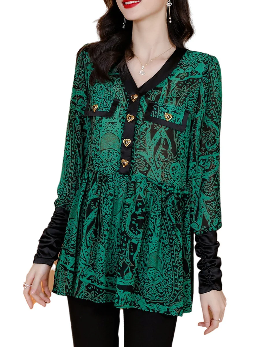 5XL Loose Women Spring Autumn Blouses Shirts Lady Fashion Casual Long Sleeve V-Neck Collar Pocket Blusas Tops CT0454
5XL Loose Women Spring Autumn Blouses Shirts Lady Fashion Casual Long Sleeve V-Neck Collar Pocket Blusas Tops CT0454