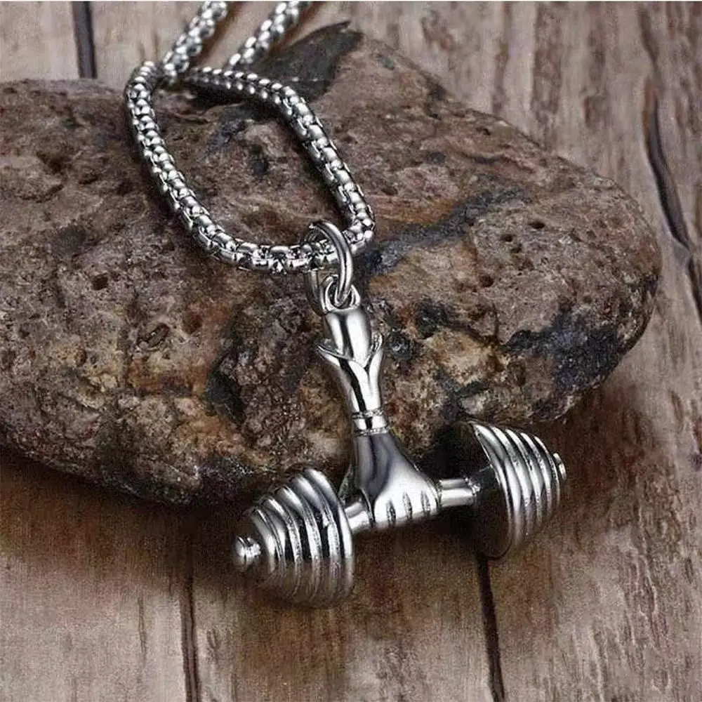 Cool Titanium Steel Dumbbell Pendant Necklace Barbell Fitness Pendant Leisure Sports Punk Jewelry
Cool Titanium Steel Dumbbell Pendant Necklace Barbell Fitness Pendant Leisure Sports Punk Jewelry