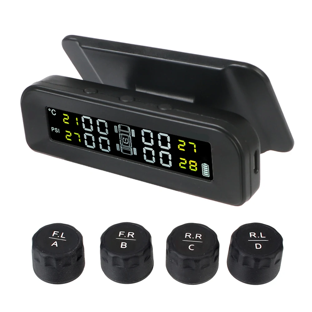 Tire Pressure Monitoring System Solar Power With 4 External Sensors Auto Security Alarm
Tire Pressure Monitoring System Solar Power With 4 External Sensors Auto Security Alarm