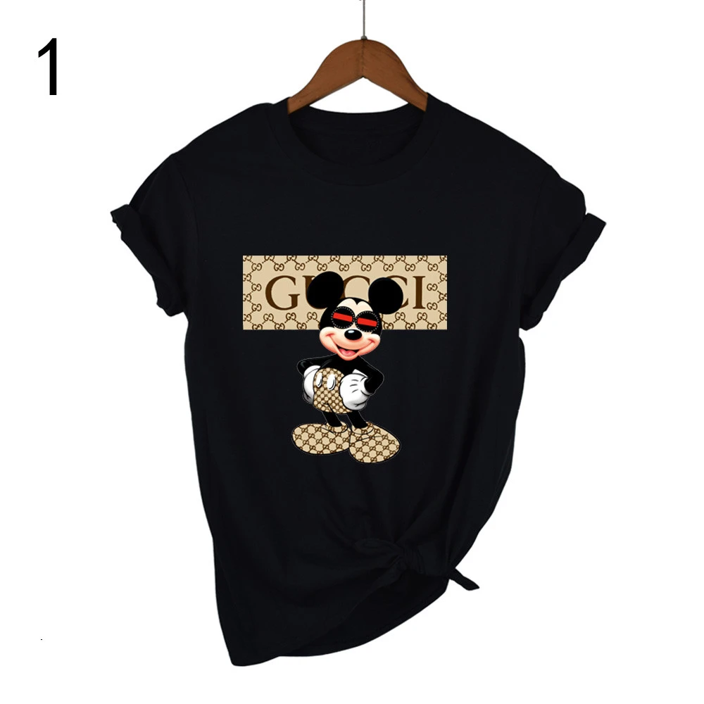 Disney T Shirt Ladies Mickey Print Men's Top Summer Women Letter Applique T Shirt Short Sleeve High Quality Casual T Shirt
Disney T Shirt Ladies Mickey Print Men's Top Summer Women Letter Applique T Shirt Short Sleeve High Quality Casual T Shirt