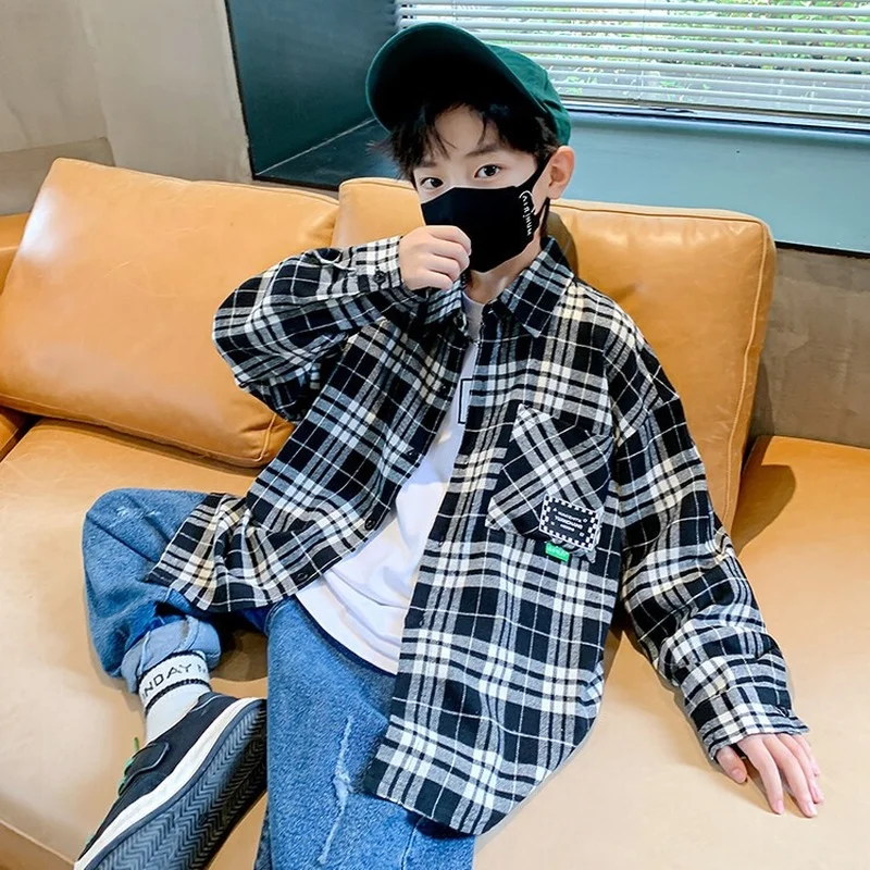 Teen School Boys Shirts Autumn New 2022 Long Sleeve Plaid Tops Children Clothes Casual Fashion All-match Kids Blouse 13 14 Years
Teen School Boys Shirts Autumn New 2022 Long Sleeve Plaid Tops Children Clothes Casual Fashion All-match Kids Blouse 13 14 Years