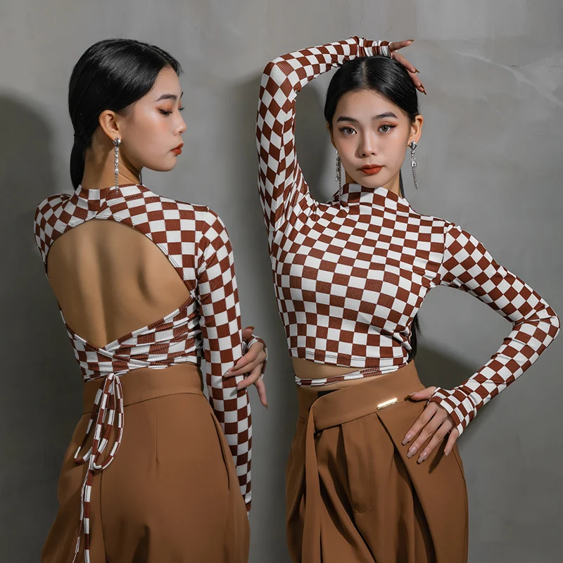 Short Style Latin Dance Tops Women Long Sleeves Autumn Winter Dance Clothes Backless Lace Up Practice Shirt Rumba Costume BL9029
Short Style Latin Dance Tops Women Long Sleeves Autumn Winter Dance Clothes Backless Lace Up Practice Shirt Rumba Costume BL9029