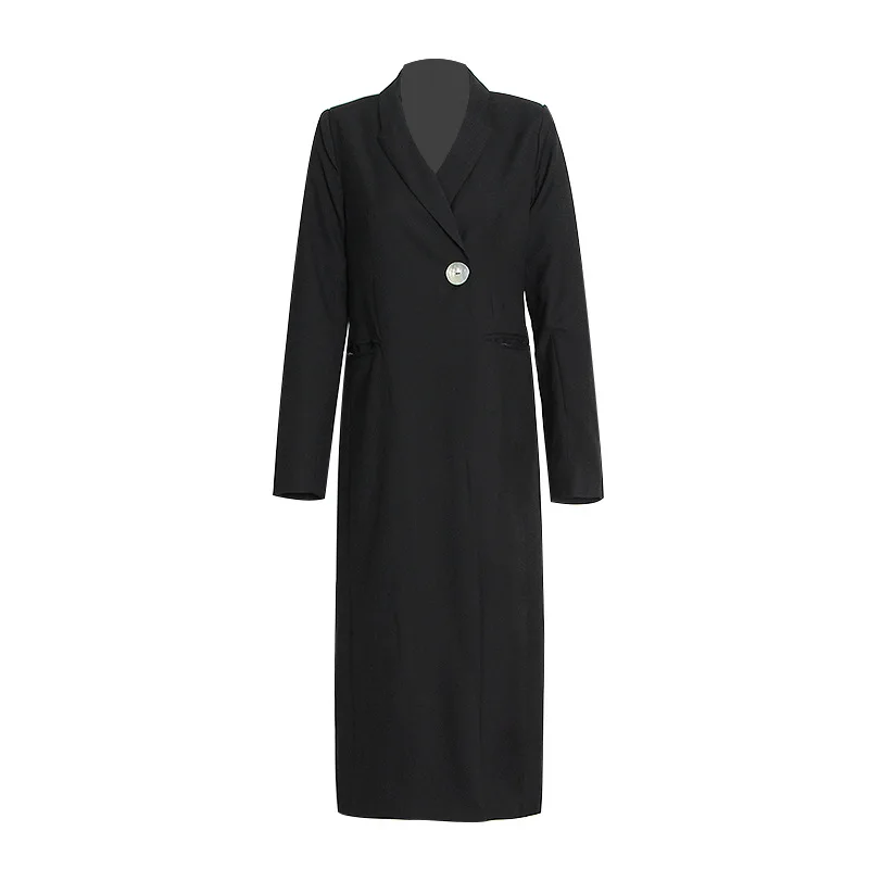 2023 Elegant Women's Long Coat Tailoring for Autumn Ladies Korean Fashion One Botton Trench Overcoat Female Trendy Outerwear
2023 Elegant Women's Long Coat Tailoring for Autumn Ladies Korean Fashion One Botton Trench Overcoat Female Trendy Outerwear