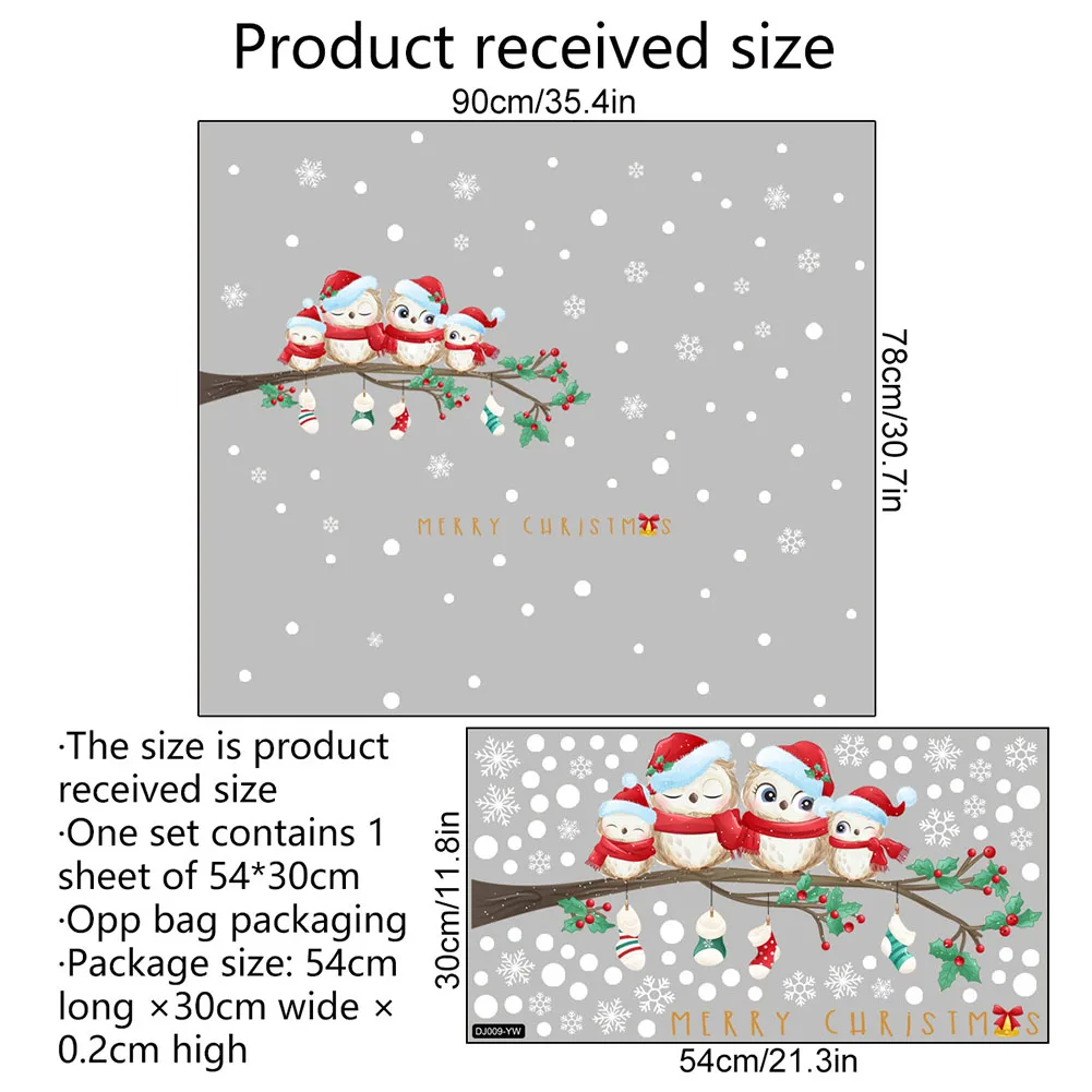 Wall Stickers Christmas PVC Snowflake Bird Branch Penguin Sticker Electrostatic Decal Mural Home Decoration Glass Stickers
Wall Stickers Christmas PVC Snowflake Bird Branch Penguin Sticker Electrostatic Decal Mural Home Decoration Glass Stickers