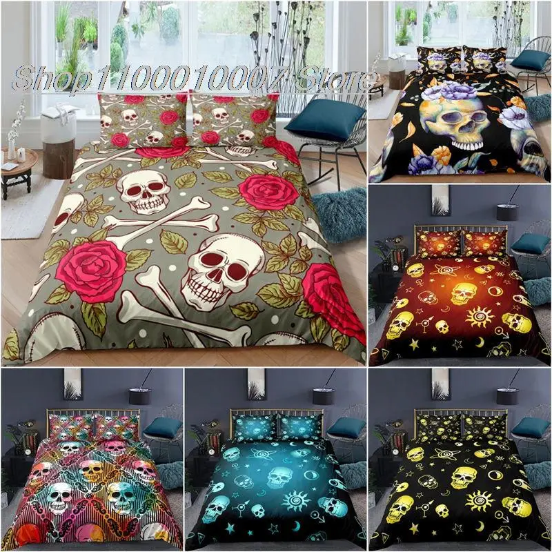 Gothic Skull Duvet Cover Set Queen Size Modern Cow Skull 3D Print Bedding Set Skeleton Floral Comforter Cover With Pillow Shams
Gothic Skull Duvet Cover Set Queen Size Modern Cow Skull 3D Print Bedding Set Skeleton Floral Comforter Cover With Pillow Shams